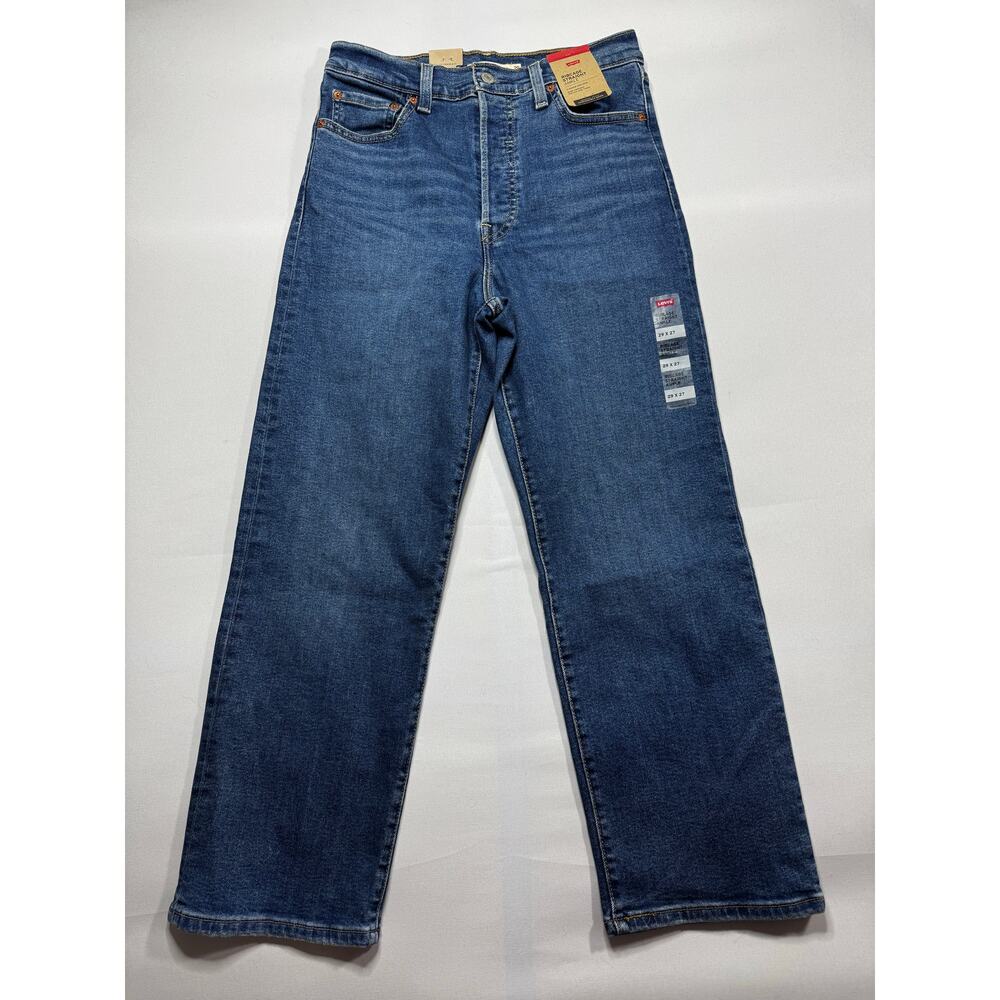 NWT Levi's Women's Ribcage Straight Ankle Blue Denim Jeans - Size 29 (30x26.5)